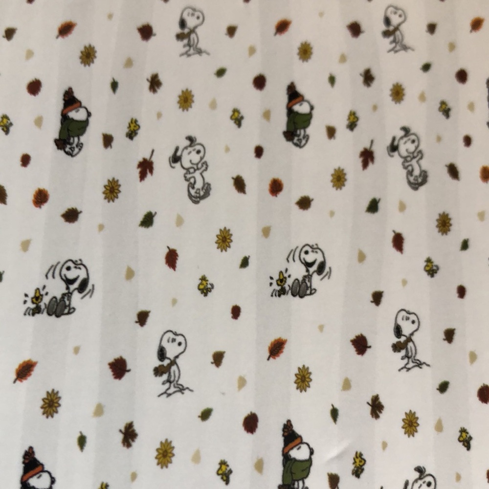 Peanuts Snoopy Shower Curtain with Orange and Red Leaves - Picture 5 of 10
